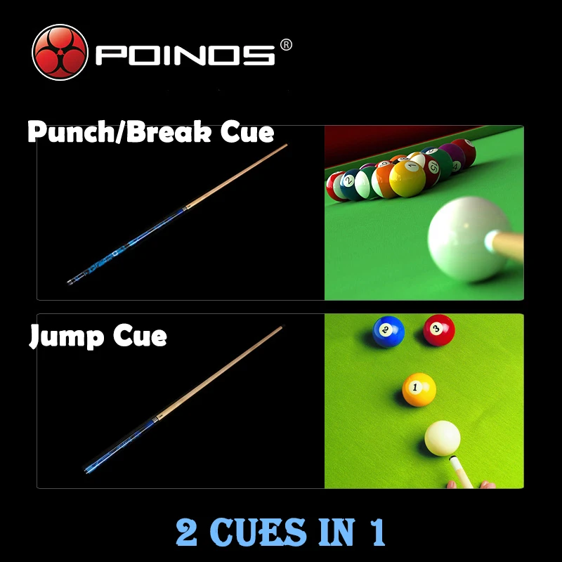 2018 Новый POINOS Punch &amp Jump Cue с чехлом Break Stick 14 мм 147 см канадский клен 5A + деревянный
