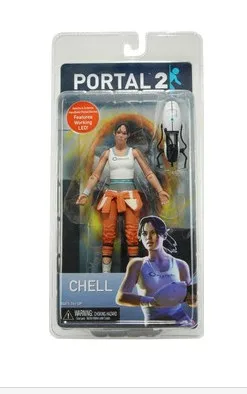 Neca Portal Chell Valve Aperture Science Handheld Portal Gun Figure 7" LED