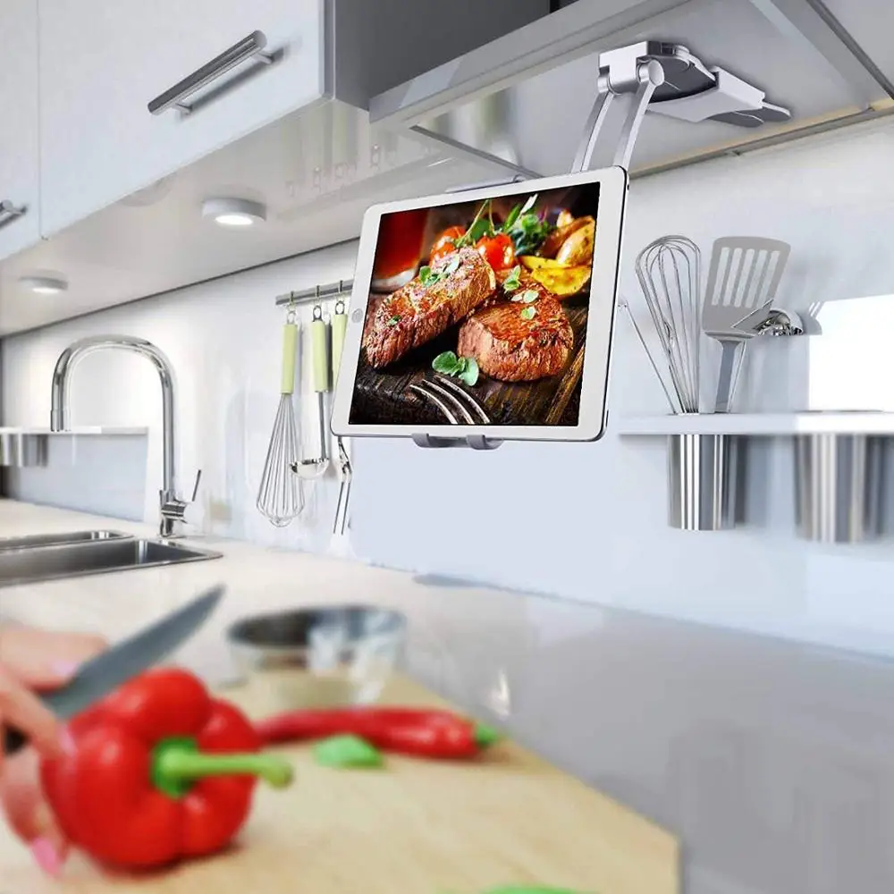 2 в 1 кухонная Подставка для планшета настенное крепление IPad держатель шкафа