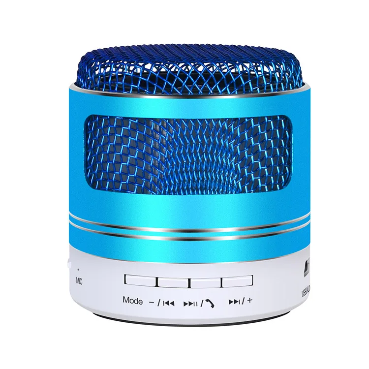 Синий Высококачественный Железный Bluetooth динамик HIFI Красочный светодиодный портативный мини-динамик для TF карты FM Радио MP3 с микрофоном Звонки - Цвет: Синий