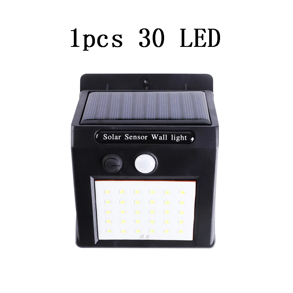 1pcs 30 LED 40 светодиодный светильник на солнечной батарее, датчик человеческого тела, 4 шт., Солнечный настенный светильник, открытый водонепроницаемый энергосберегающий Ландшафтный садовый светильник - Испускаемый цвет: 1pcs 30 LED