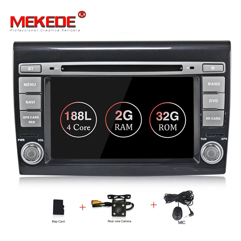 9.1 32G DVD camera MEKEDE 2 Din android 8,1 автомобильный DVD плеер 7 ''Авто gps навигации для Fiat Bravo 2007 2008 2009 2010 2011 2012 стерео - Цвет: 9.1 32G DVD camera