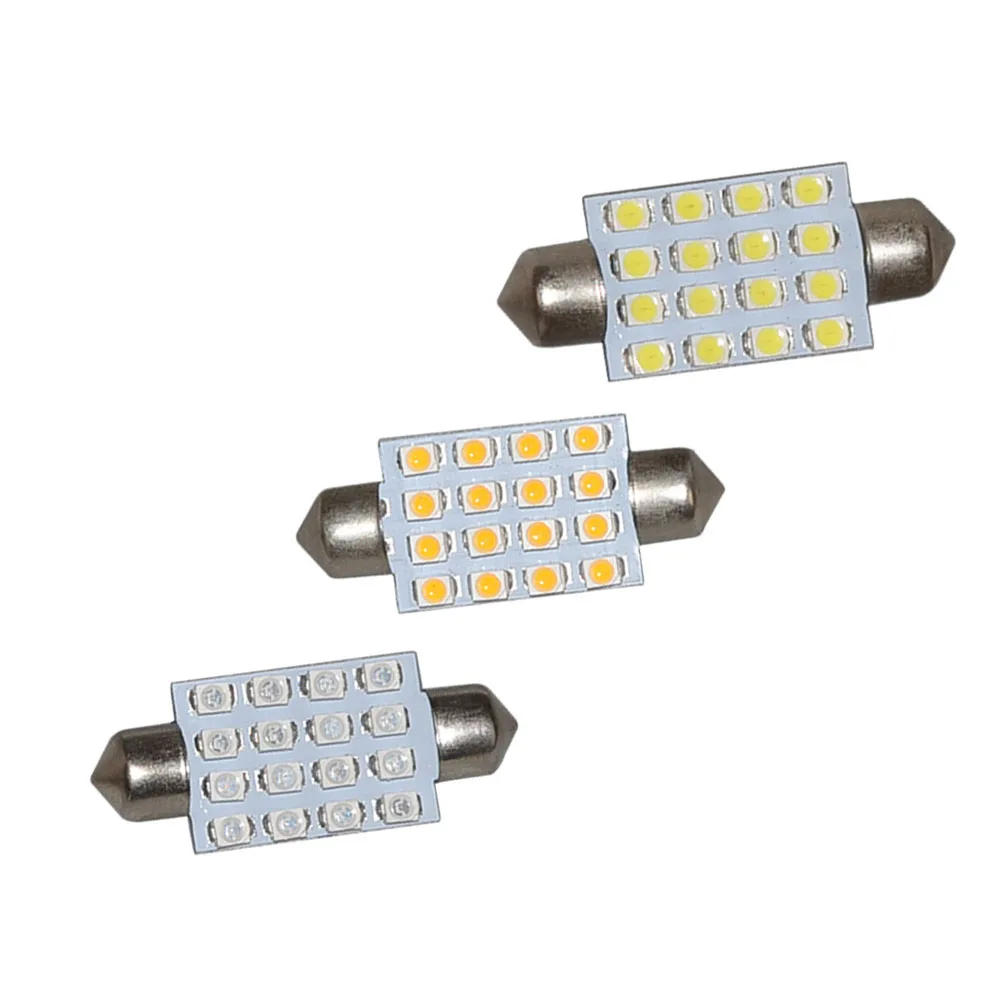 1 шт. 41 мм 0 W Festoon Dome чтение светильник 16SMD 3528 Светодиодный белый теплый белого и