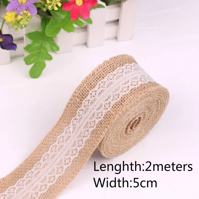 1pc Rustic Wedding Decoration Natural Jute Burlap Ribbon Vintage Bride To Be Baby Souvenirs Party DIY Supplies | Дом и сад