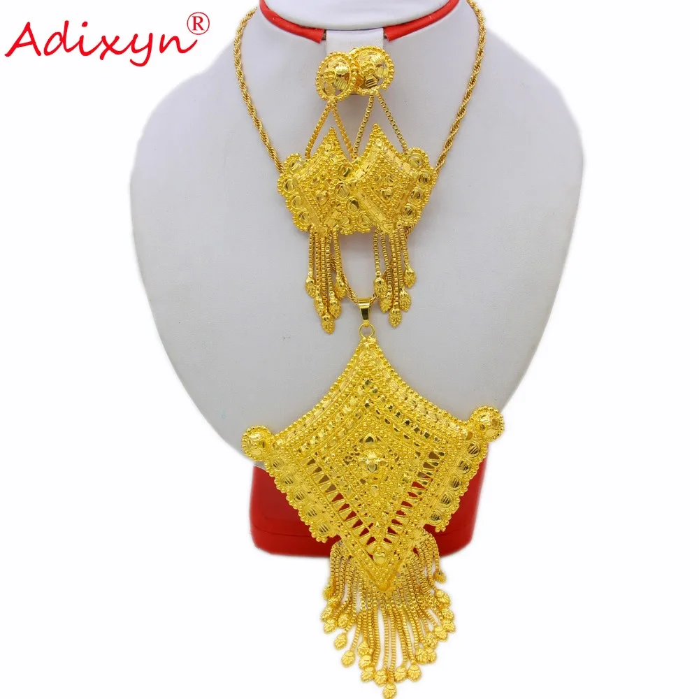 Adixyn индийское ожерелье/Подвеска/серьги в форме четырехугольного атрибута цвет