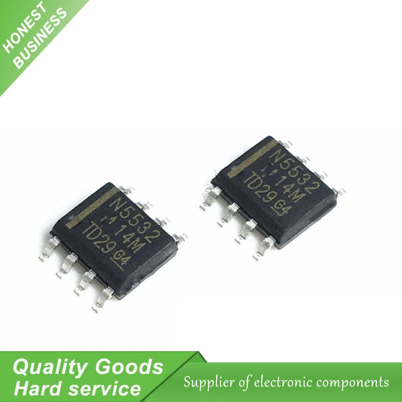 

10PCS NE555 NE555DR NE5532DR SOP-8 NE5532D NE5532 N5532 Dual Operational Amplifier New Original