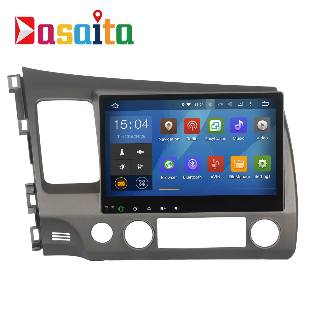 Dasaita 10 2 &quotAndroid 5 1 автомобильный DVD gps плеер Navi для Honda Civic 2006 2011 с четырехъядерным