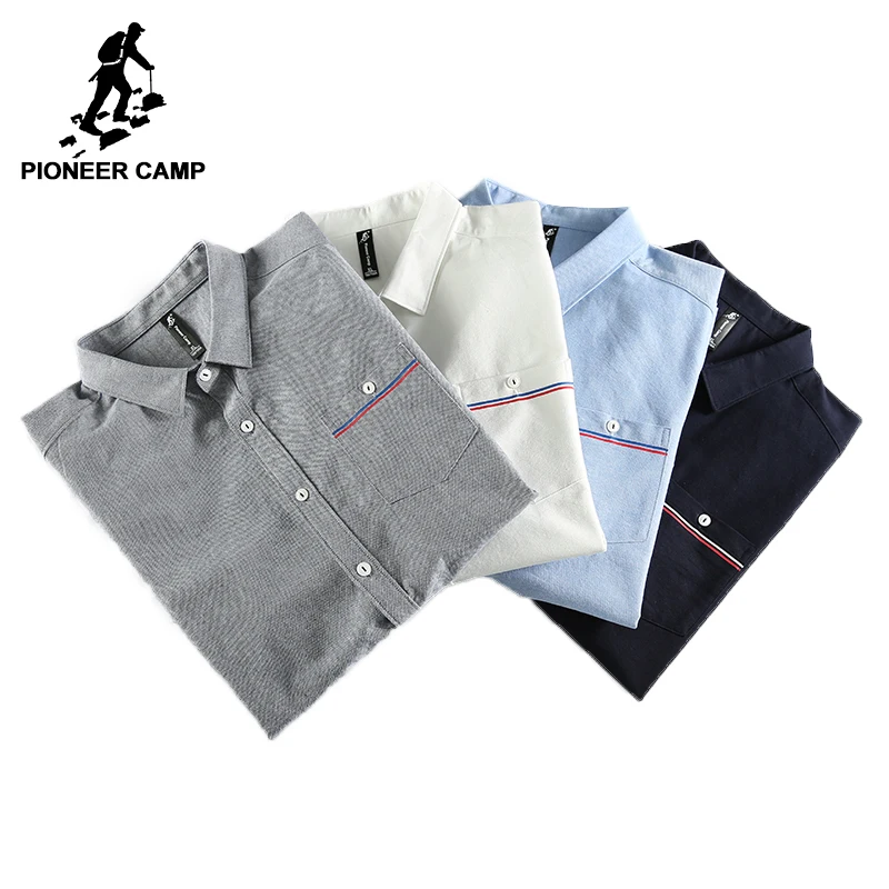 Pioneer Camp New Spring long sleeve casual shirt men brand-clothing social male top quality cotton dress ACC705068 | Мужская одежда