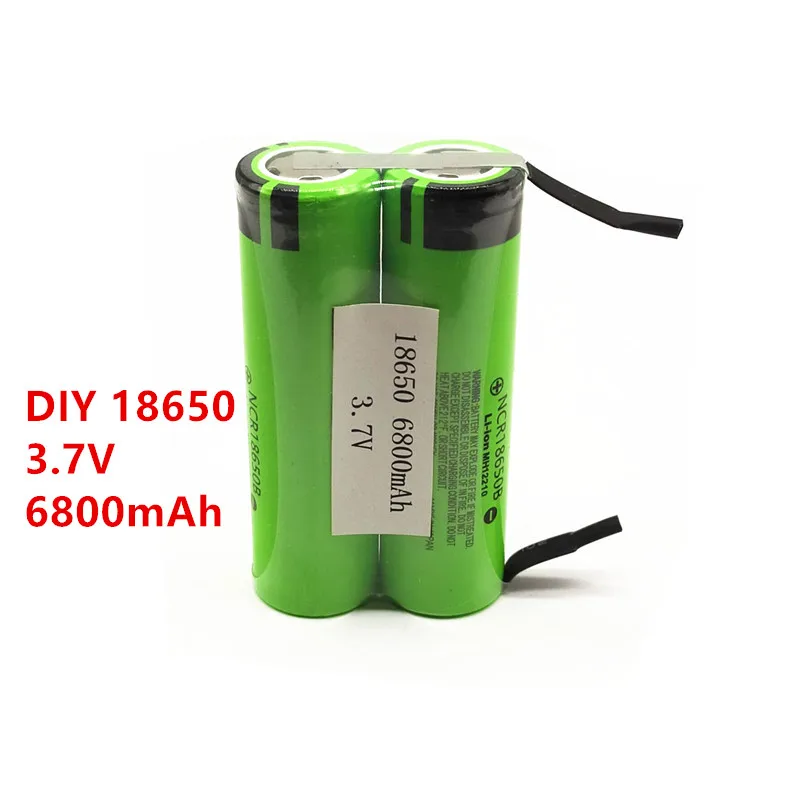 DIY 18650 3 7 V 3400mah 6800mah 10200mah 17000mah перезаряжаемая батарея 4 для портативного зарядного