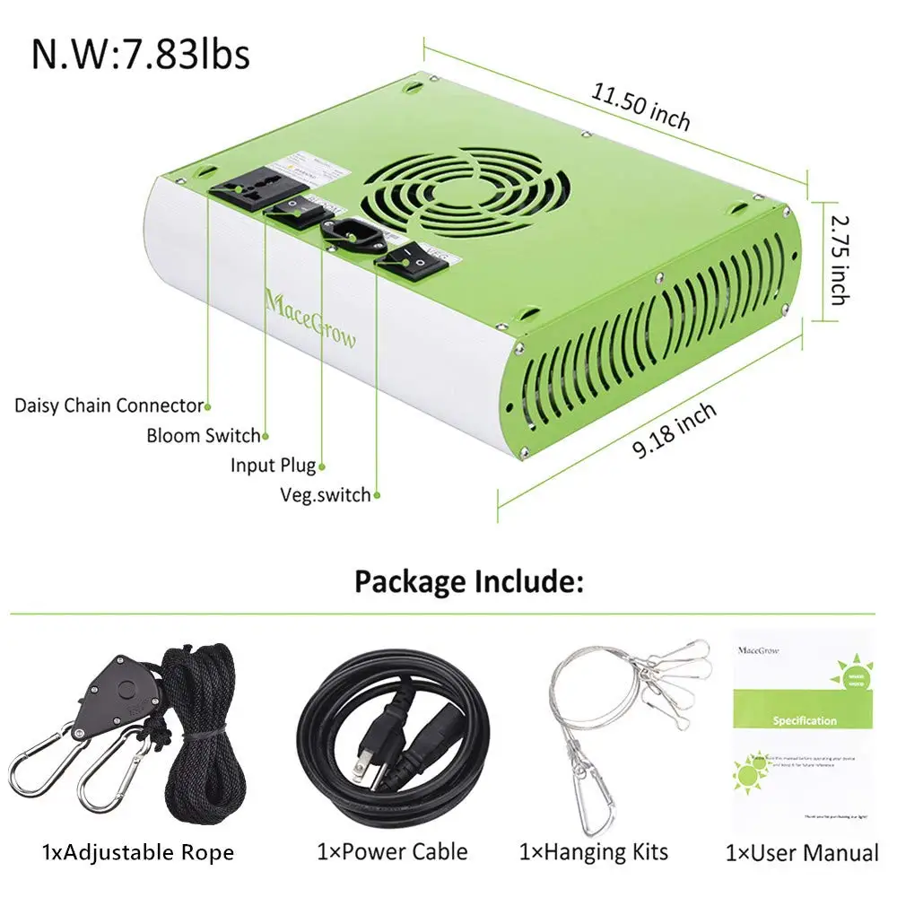 450W 900W CREE светодиодный Grow светильник полный спектр 3000K COB светодиодные лампы с УФ