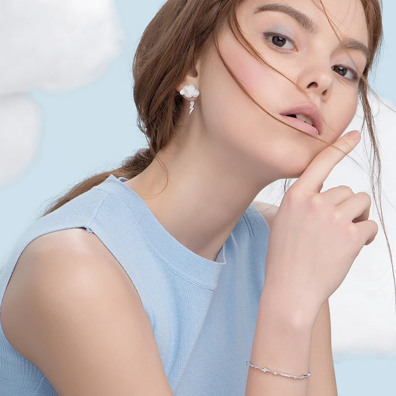 Новые облака грома медные серьги с шипами из серебра 925 высокого качества, персонализированные женские прелести, изысканные ювелирные изделия, подарки.