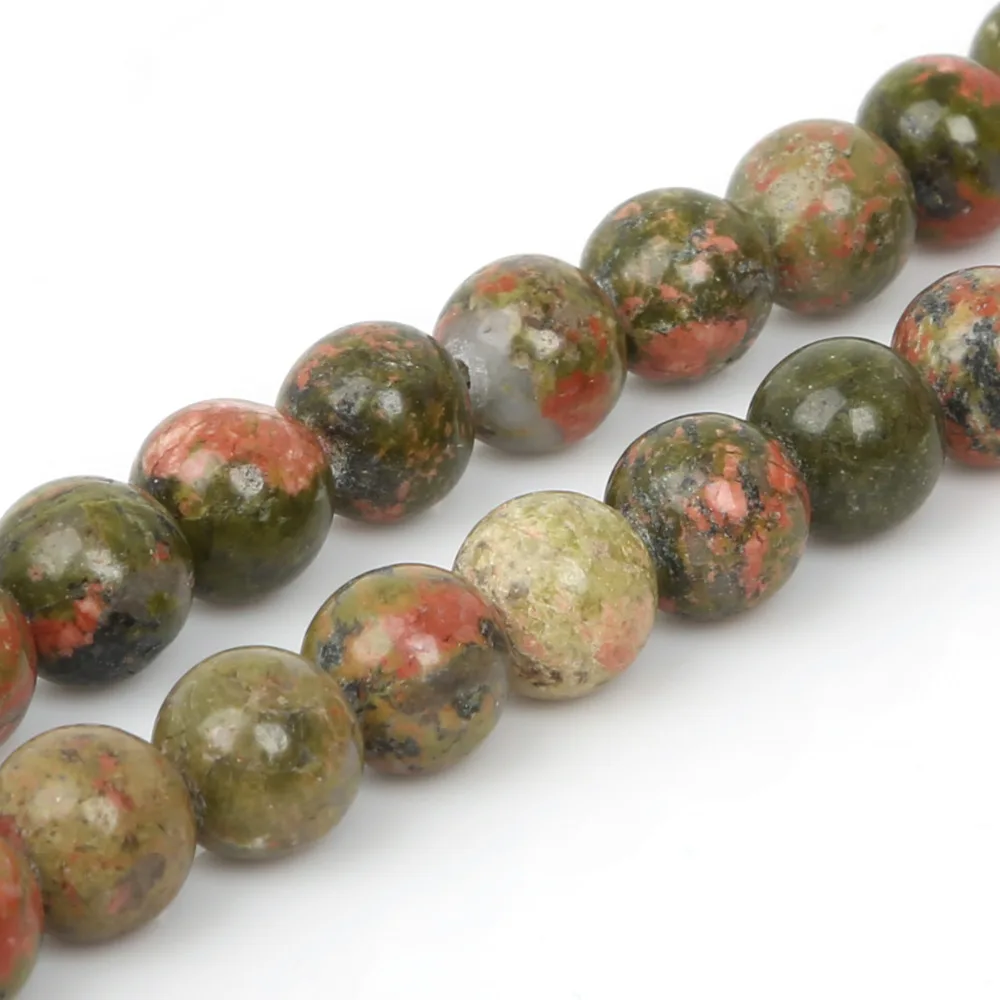 Новинка 2017 акция бусины из натурального камня Unakite круглые бусины-разделители 15