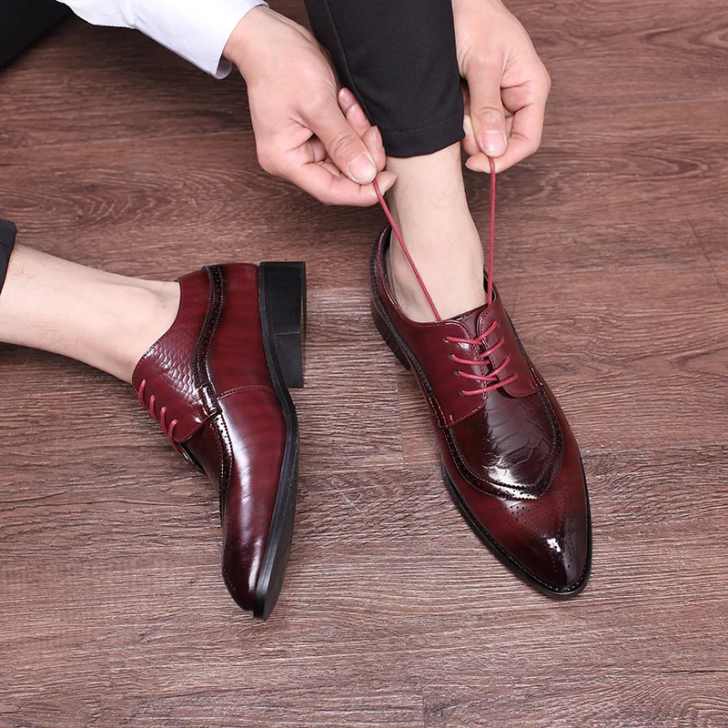 Men's Casual Shoes Moccasins Mens Lace-Up Oxfords Men Loafers Leather Pointed Oxford for Black Socks | Обувь
