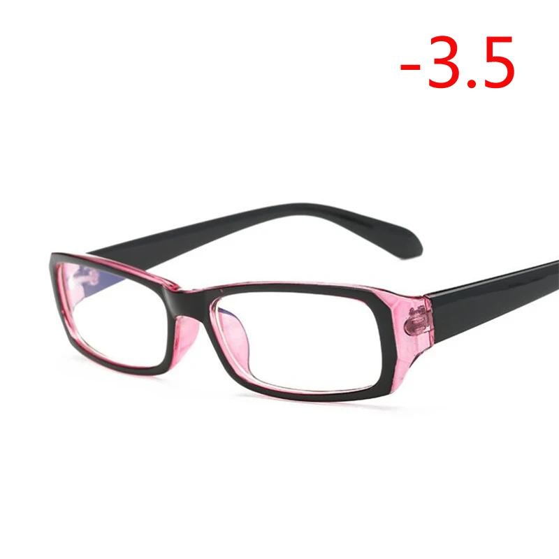 Myopia 350 1,0-1,5-2,0 до-6,0 простая красная и синяя оправа готовая близорукость очки женские мужские короткие очки оправа с градусом - Цвет оправы: Myopia 350