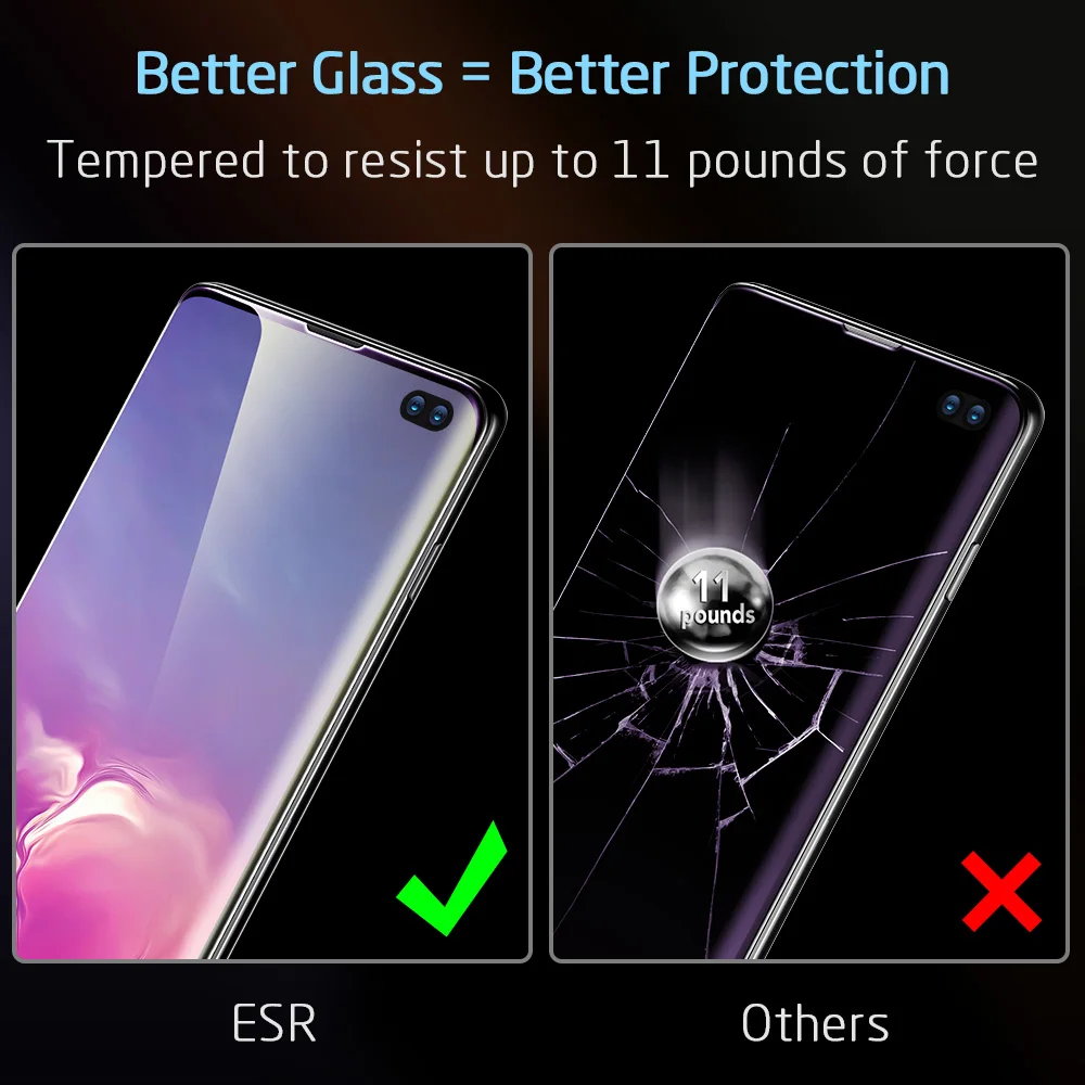ESR анти Blu-Ray закаленное стекло для samsung S10 S10 Plus 3D 9H Полное покрытие экрана телефона защитная стеклянная пленка для samsung S10 S10