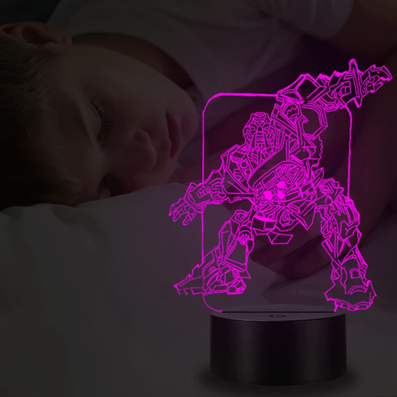 VCity 3D Ночной светильник Led Настольная лампа USB Трансформаторы RGB Изменить