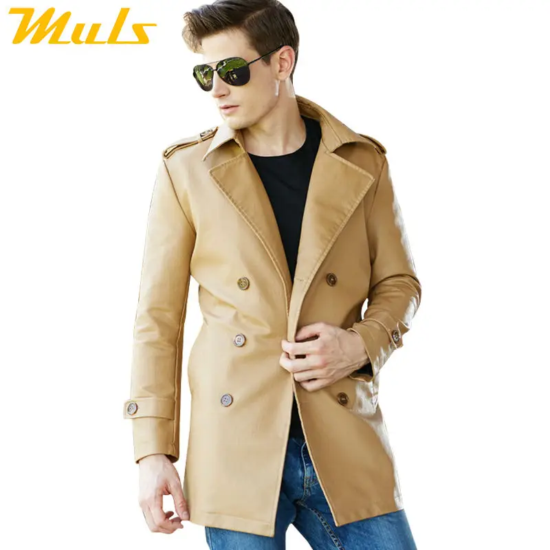 Длинные кожаные мужские куртки с отложным воротником Мужская классическая