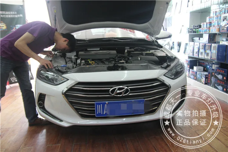 Высокое качество, автомобильный Стайлинг, чехол на голову для hyundai Elantra, светодиодный головной светильник, DRL, дневной ходовой светильник, биксеноновый HID