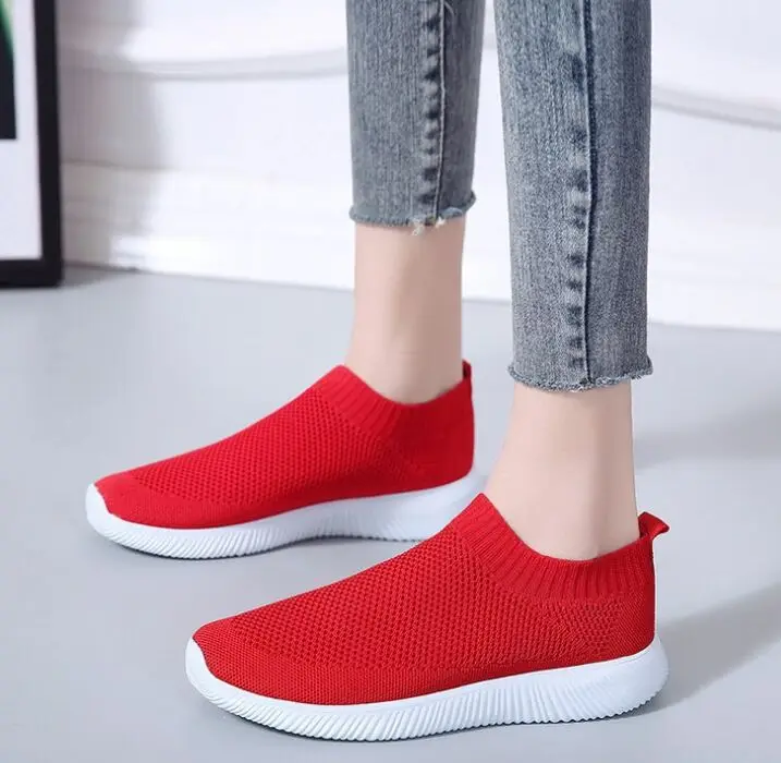 Женские кеды вязкой на плоской подошве женская обувь весенние туфли Женская