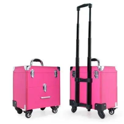 M size Carrylove женский макияж Тележка коробка кейс для профессиональной косметики сумка на колесиках - Цвет: M size