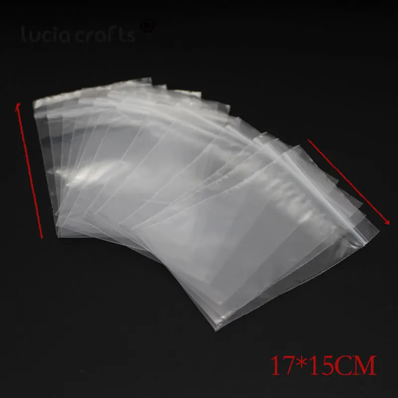 17X25cm 12pcs Многоразмерная прозрачная сумка для хранения DIY с застежкой-молнией, защищаемая полипропиленовая пластиковая Полиэтиленовая упаковка для ювелирных изделий H1001 - Цвет: 17X25cm 12pcs