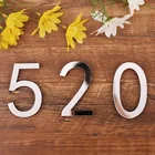 Креативные цифры и зеркальная поверхность в форме сердца наклейки на стену DIY искусство росписи домашний декор Серебристые дверные цифры таблички офисные наклейки