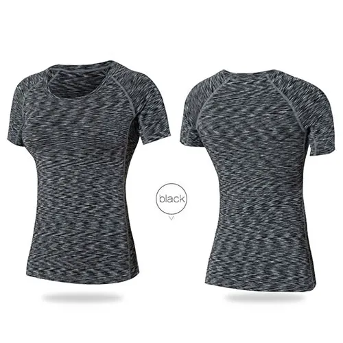 yoga t shirt black Быстросохнущий комплект для йоги из 3 предметов, облегающий сексуальный топ для тренировок, спортивный костюм, рубашка для бега, леггинсы, штаны, спортивный бюстгальтер, женский спортивный костюм - Цвет: yoga t shirt black