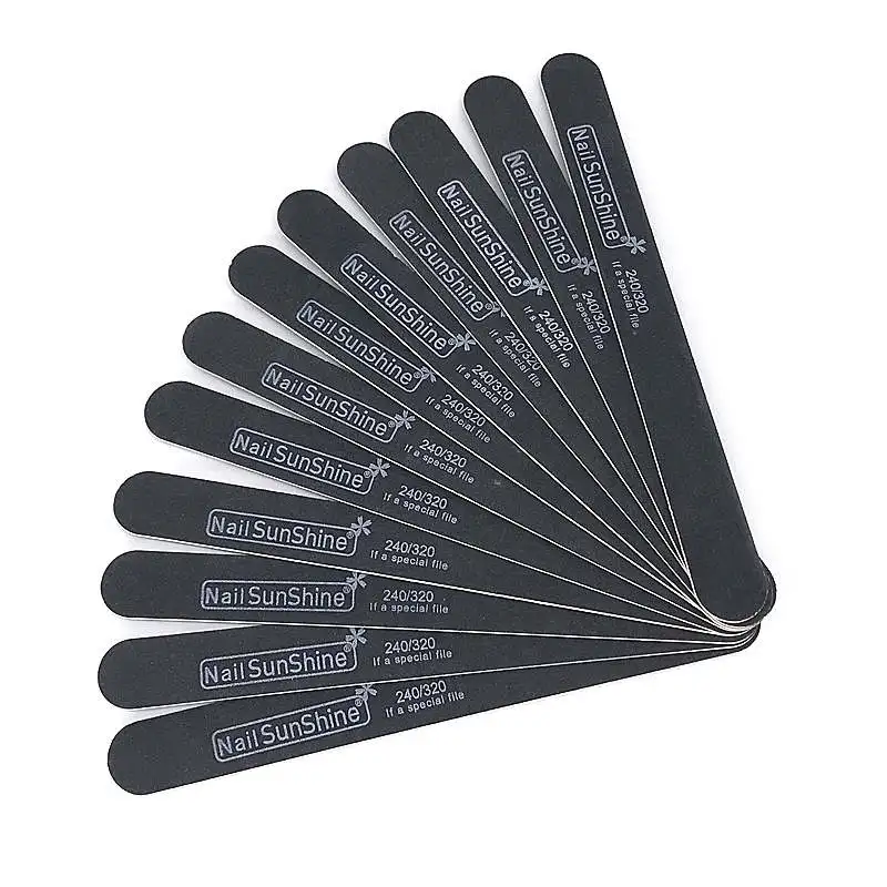 Black 10 шт./лот пилочка для ногтей 240/320 черный деревянный шлифовальный буфер для ногтей блок для педикюра маникюрный Полирующий лак Инструменты для красоты принадлежности для ногтей - Цвет: Black