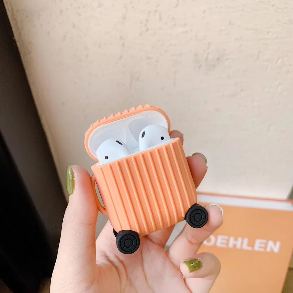 Чехол для AirPods модный милый чехол костюма багажника Apple Airpods 2 мультяшный Bluetooth