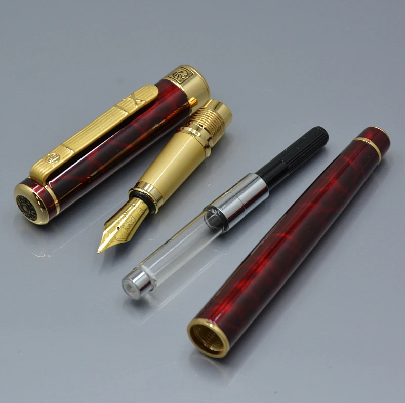 Picasso 902 classic Agate red golden clip brand Fountain pen with school office supplies writing smooth Luxury ink pens gift box |