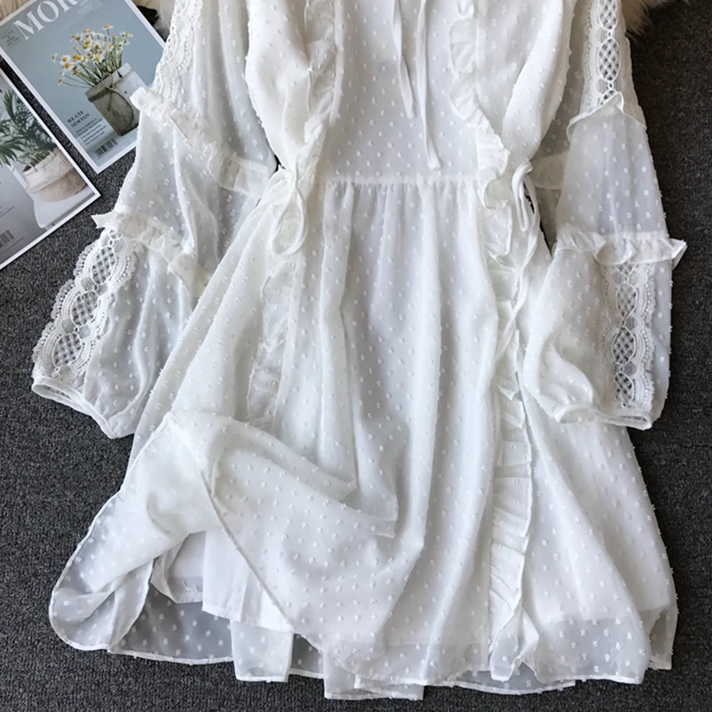 Женское романтичное платье в горошек Trytree повседневное однотонное