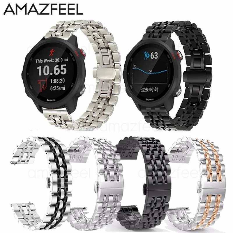 Ремешок для часов Garmin Forerunner 245 металлический ремешок из нержавеющей стали Garmin vivoactive 3 Forerunner 645 245 м браслет 20 мм