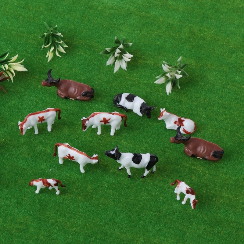 Новинка 10 шт. 1: 87 Diy хо масштаб красочная корова модель расположения поезда