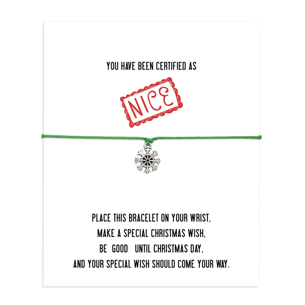 Рождественский подарок искусственный браслет с Санта Клаусом снежинкой