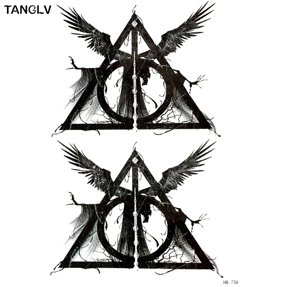 TANGLV бренд Triangle простая черная хна временная татуировка для обеих рук