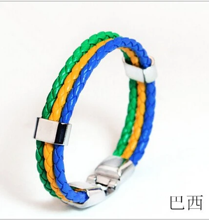 Скидка 50% унисекс национальный флаг искусственный Французский браслет для