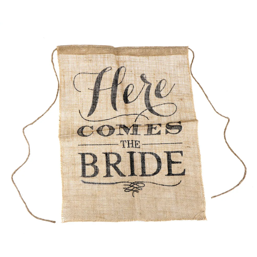 1 шт. в деревенском стиле декорированном мешковиной горшке HERE COMES THE BRIDE шикарный