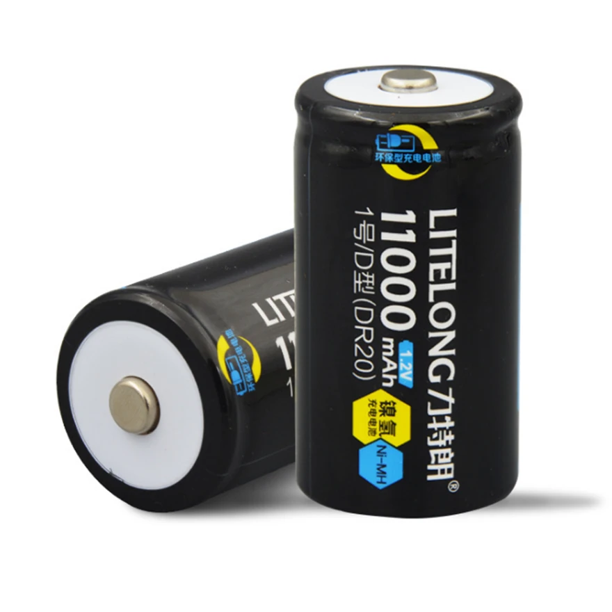 2 шт./лот аккумулятор большой емкости Ni MH 11000mAh D|Перезаряжаемые батареи| |