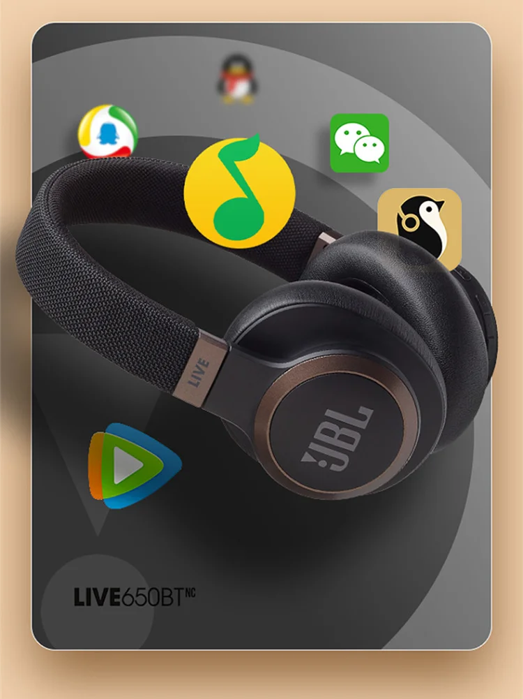 JBL LIVE 650BTNC наушники с автоматическим шумоподавлением AI Smart Voice Беспроводная bluetooth-гарнитура Проводные Игровые наушники для сотового телефона