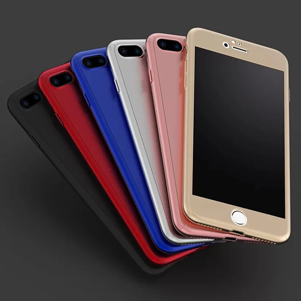Защитный однотонный жесткий чехол на 360 градусов для Xiaomi Redmi 6A 3S S2 Note 7 4 4X 5 Plus 5A Prime 6