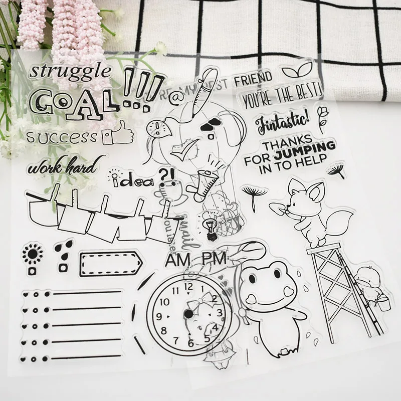 Мультфильм Кролик Лягушка прозрачные штампы для скрапбукинга Stempel штампы животных и штампы украшение дома детский подарок 636