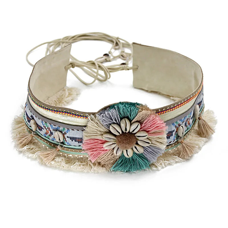Женский богемный поясной ремень с бахромой в стиле бохо пляжный модный аксессуар