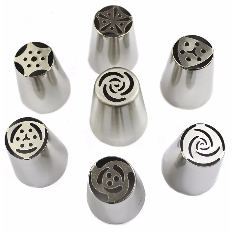 Russia Tulip Forming Mouthpiece Decorating Tool Cookie Cream Rose Cherry Blossom Flower Head 7pcs/set | Игрушки и хобби