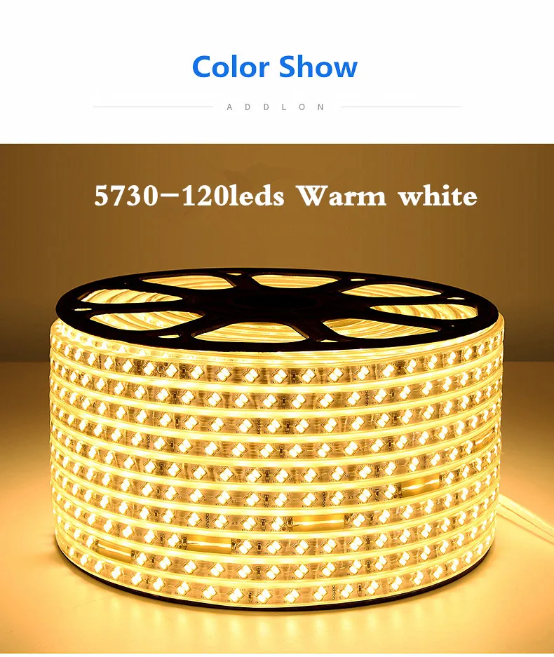 AC 220 V 5630 5730 SMD теплые белые синие светодиодные полосы света с вилкой ЕС Светодиодный светильник двухрядный 120 светодиодный s/m для улицы, домашний декор струнный свет
