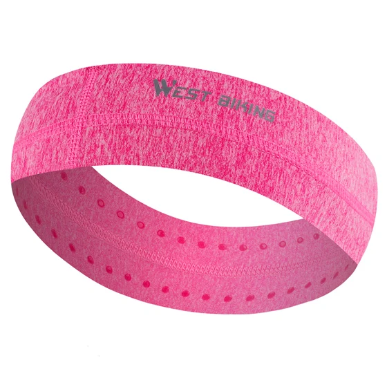 Pink WEST BIKING Эластичный Напульсник для занятий спортом, тренажерного зала, повязка для волос, нескользящая, дышащая, для женщин и мужчин, для баскетбола, для фитнеса, волейбола, йоги, повязка на голову - Цвет: Pink