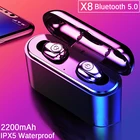 TWS Bluetooth наушники 5,0 невидимые мини беспроводные наушники бас наушники гарнитура с 2200 мАч зарядная коробка внешний аккумулятор