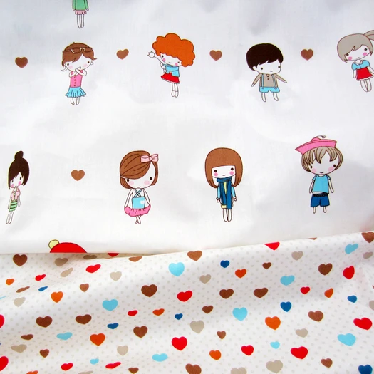 Syunss хлопчатобумажная ткань с принтом сердца для девочек домашний текстиль