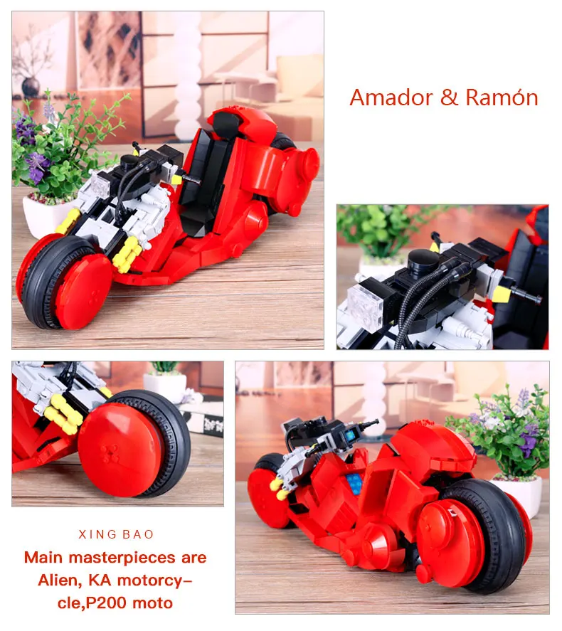 XingBao 03001 1143Pcs Creative MOC City Series The Citizen Akira Moto Set Children Building Blocks Bricks Boy Toys Model Gifts | Игрушки и