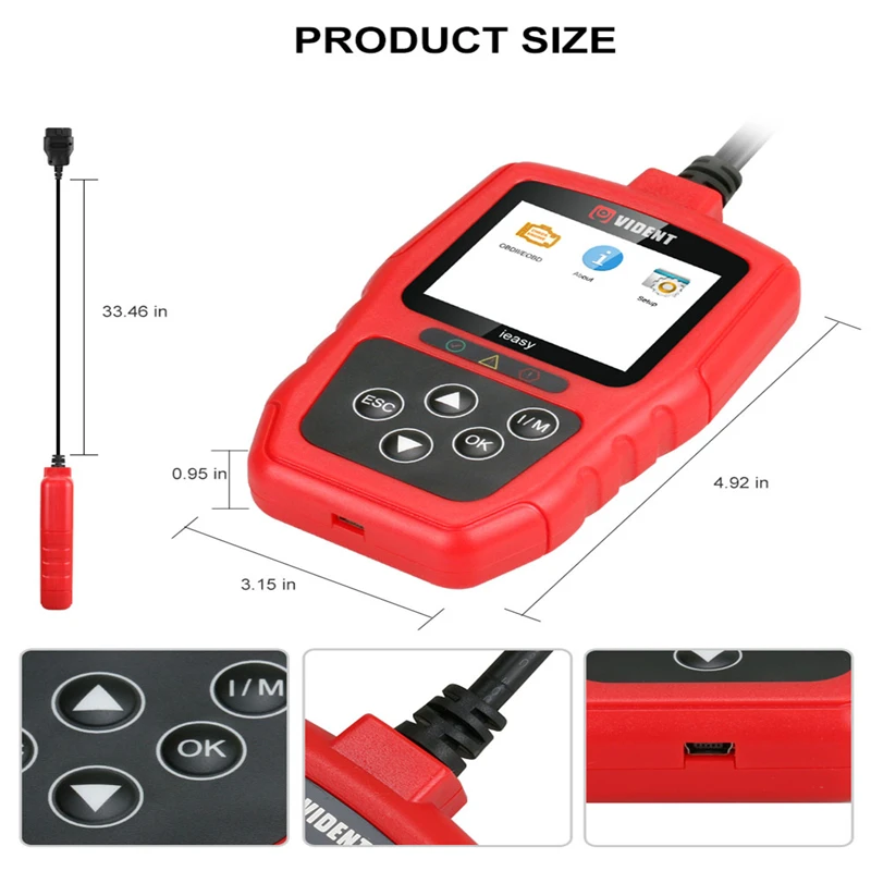 Видент iEasy300 EOBD OBD2 Код ошибки чтения сканер автомобильный диагностический