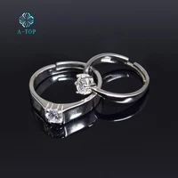 s925 silver couple ring simple adjustable engagement ring womens wedding band free shipping